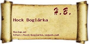 Hock Boglárka névjegykártya